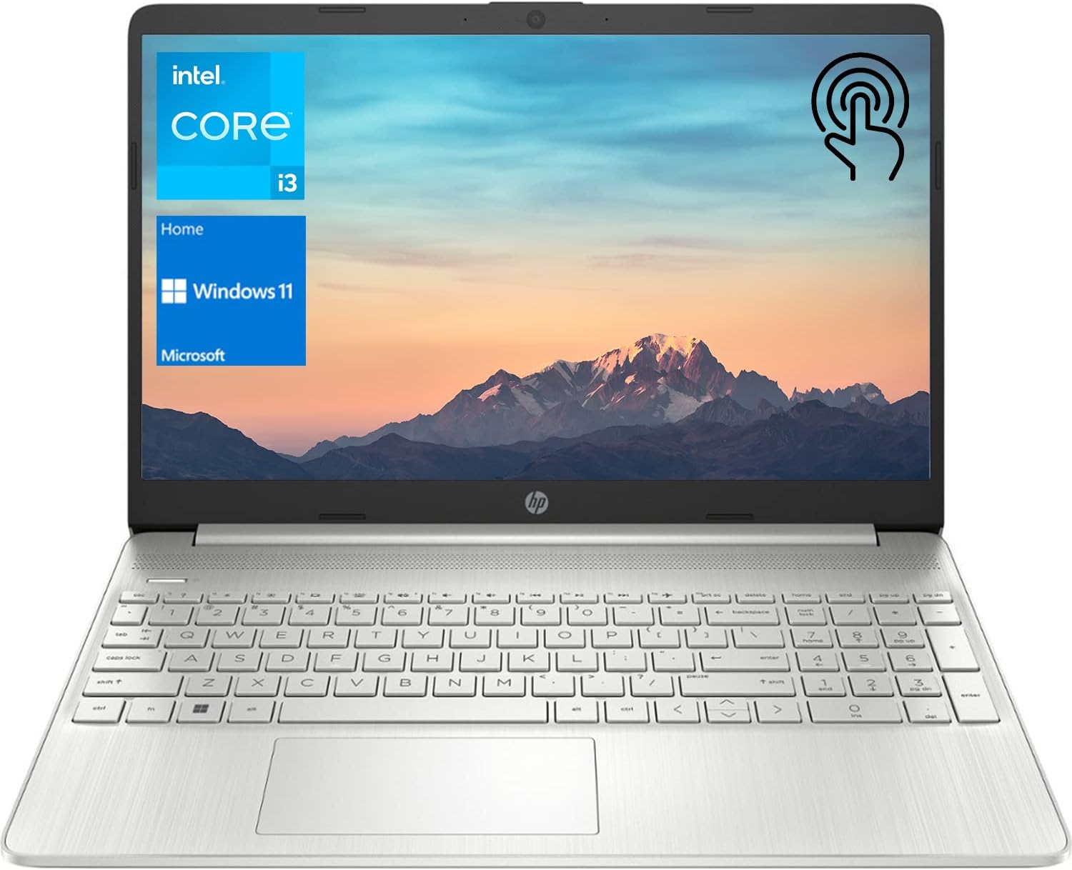 HP Notebook Laptop, 15.6″ HD Touchscreen, Intel Core i3-1115G4 Processor, 32GB RAM, 1TB PCIe SSD, Webcam, Type-C, HDMI, SD Card Reader, Wi-Fi, Windows 11 Home, Silver