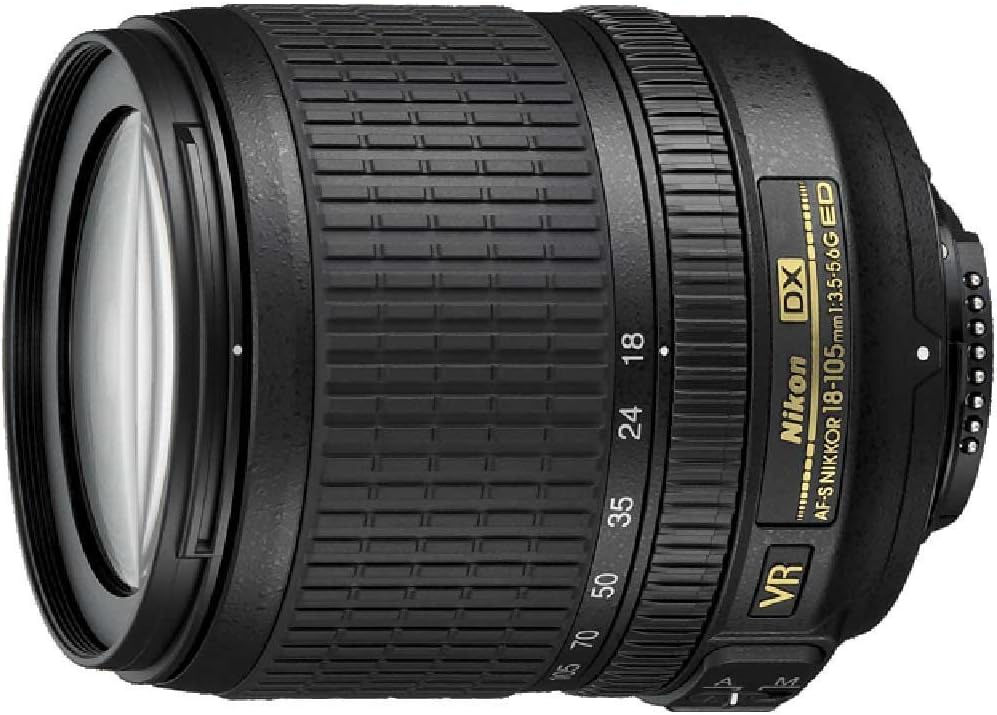 Nikon AF-S DX NIKKOR 18-105mm f/3.5-5.6G ED Vibration Reduction Zoom Lens with Auto Focus for Nikon DSLR Cameras – (New)