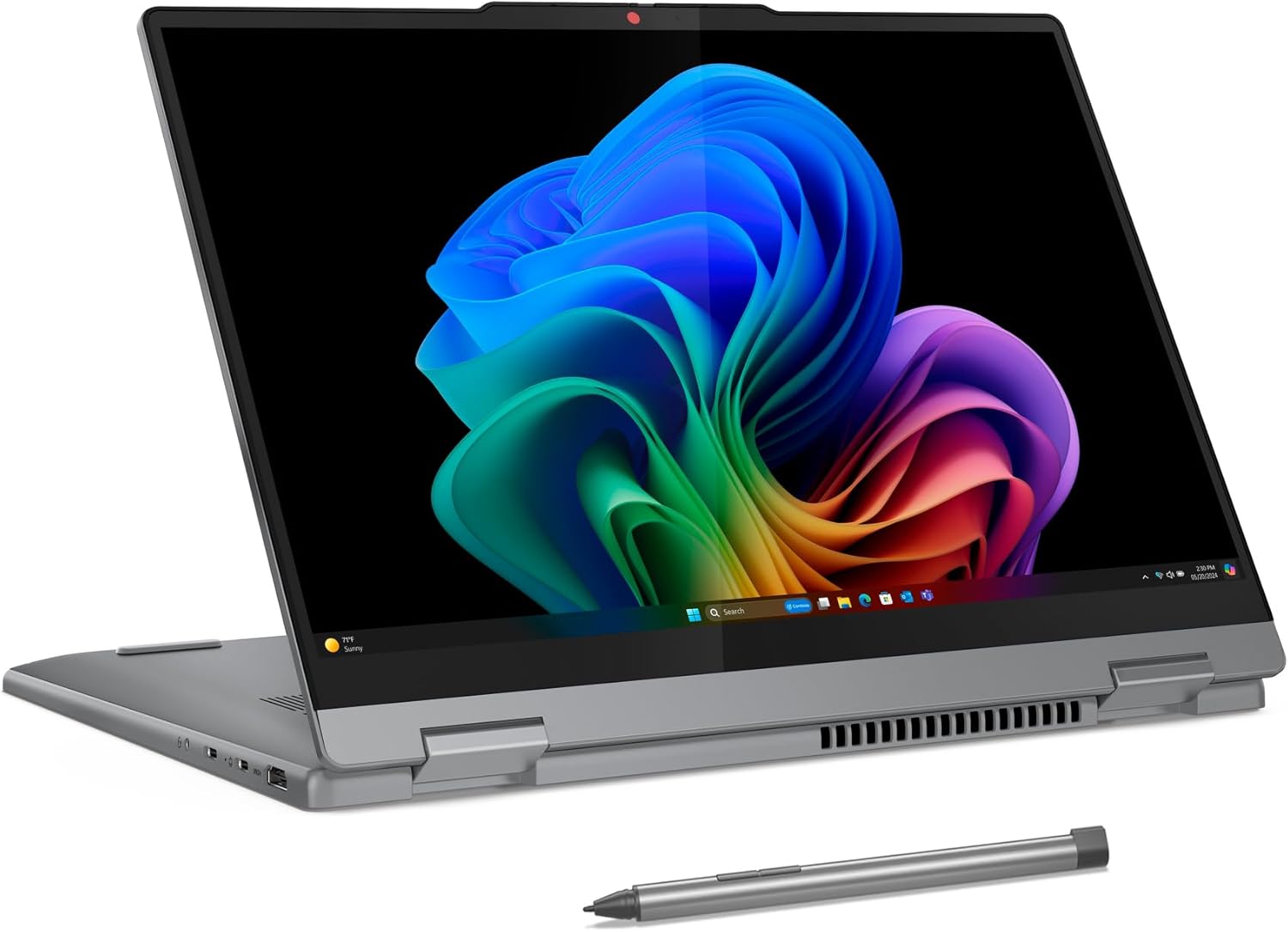 Lenovo IdeaPad 5X 2-in-1 Copilot+ – Extra-Long Battery Life – 14″ OLED Touch Display – 16GB Memory – 512GB Storage – Snapdragon® X Plus 8-core Processor – Windows 11 Home – Pen Included – Luna Gray