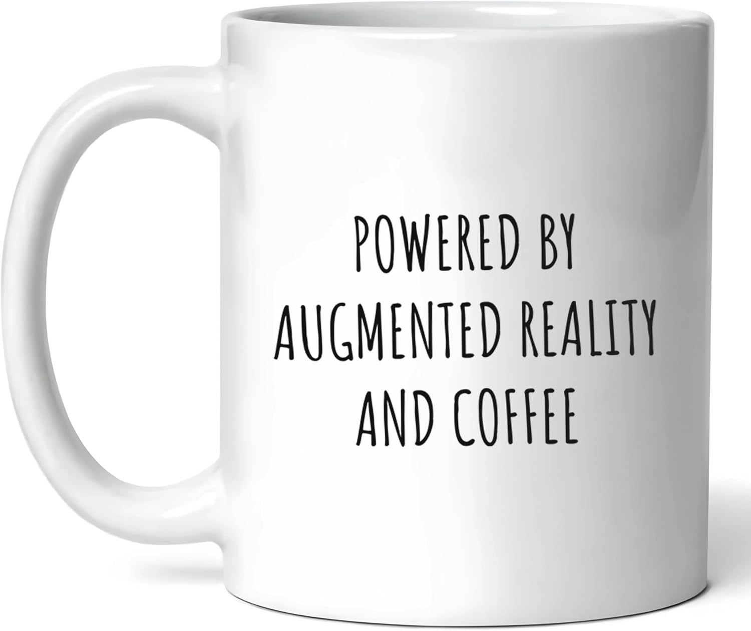 Powered By Augmented Reality Mug – Immersive Experiences Coffee Cup – Funny Gift For Tech-savvy Users – Digital Interaction Novelty Drinkware – 11oz Ceramic Mug For Virtual Environments