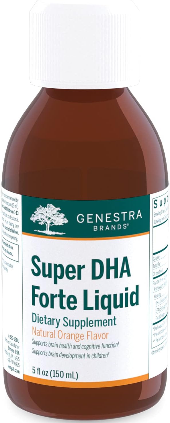 Genestra Brands Super DHA Forte Liquid – Omega-3 Fish Oil Supplement – 5 fl oz