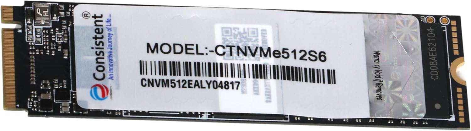 Consistent 512 GB NVMe PCIe M.2 SSD 2280, 3D NAND with SLC Cache, Up to 2200MB/s,