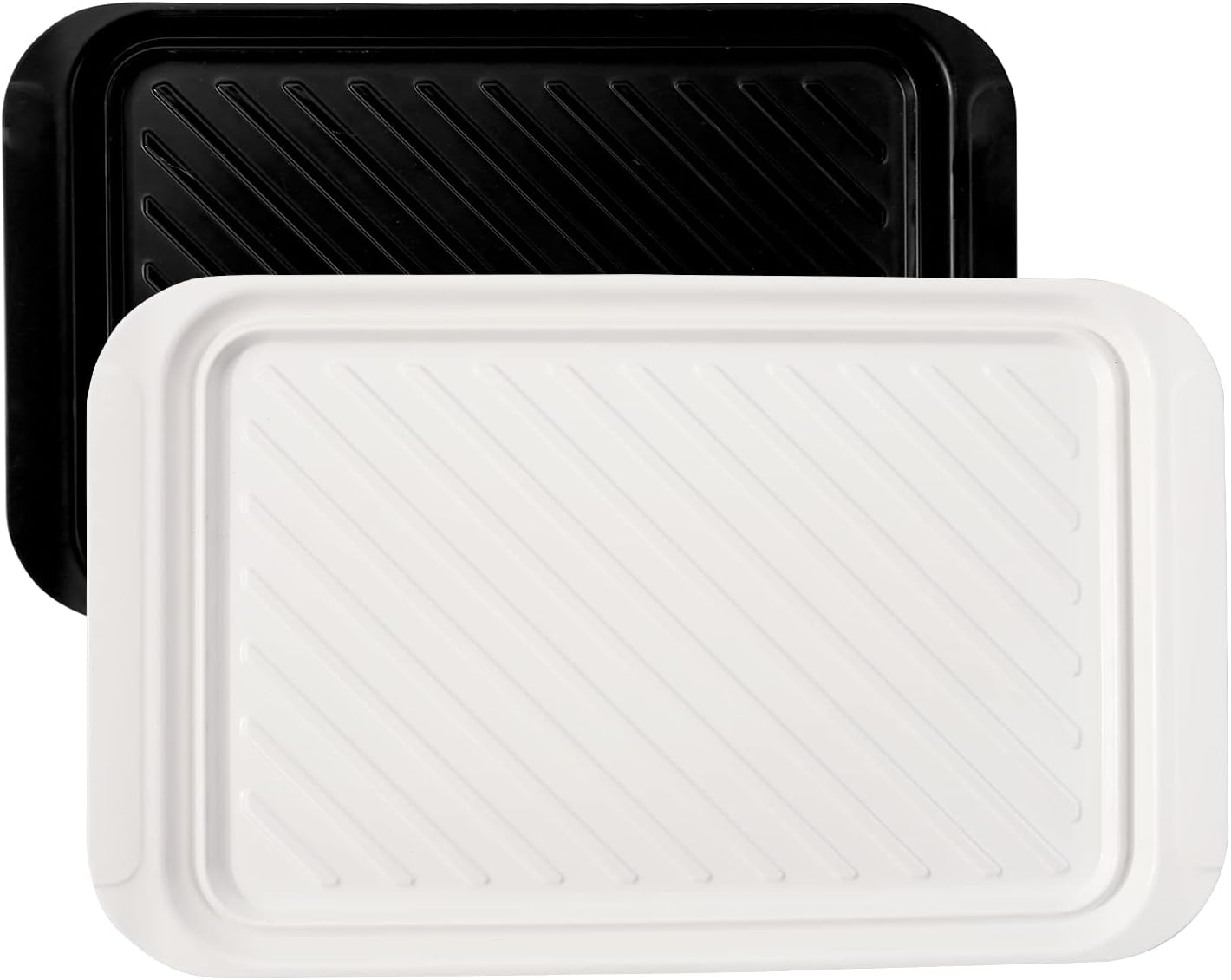 TP Serving Trays with Handles, Melamine Grill Prep and Serving Platters for Outdoor, Parties and BBQ Dishwasher Safe Food Tray, Set of 2