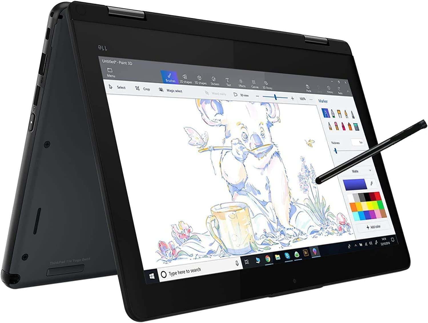 Lenovo Yoga 11e 2-in-1 Convertible Laptop 11.6in Touchscreen Display Intel M3 Processor up to 3.4Ghz 8GB RAM 128GB SSD Web Cam Pen Windows 11 (11e – Renewed)