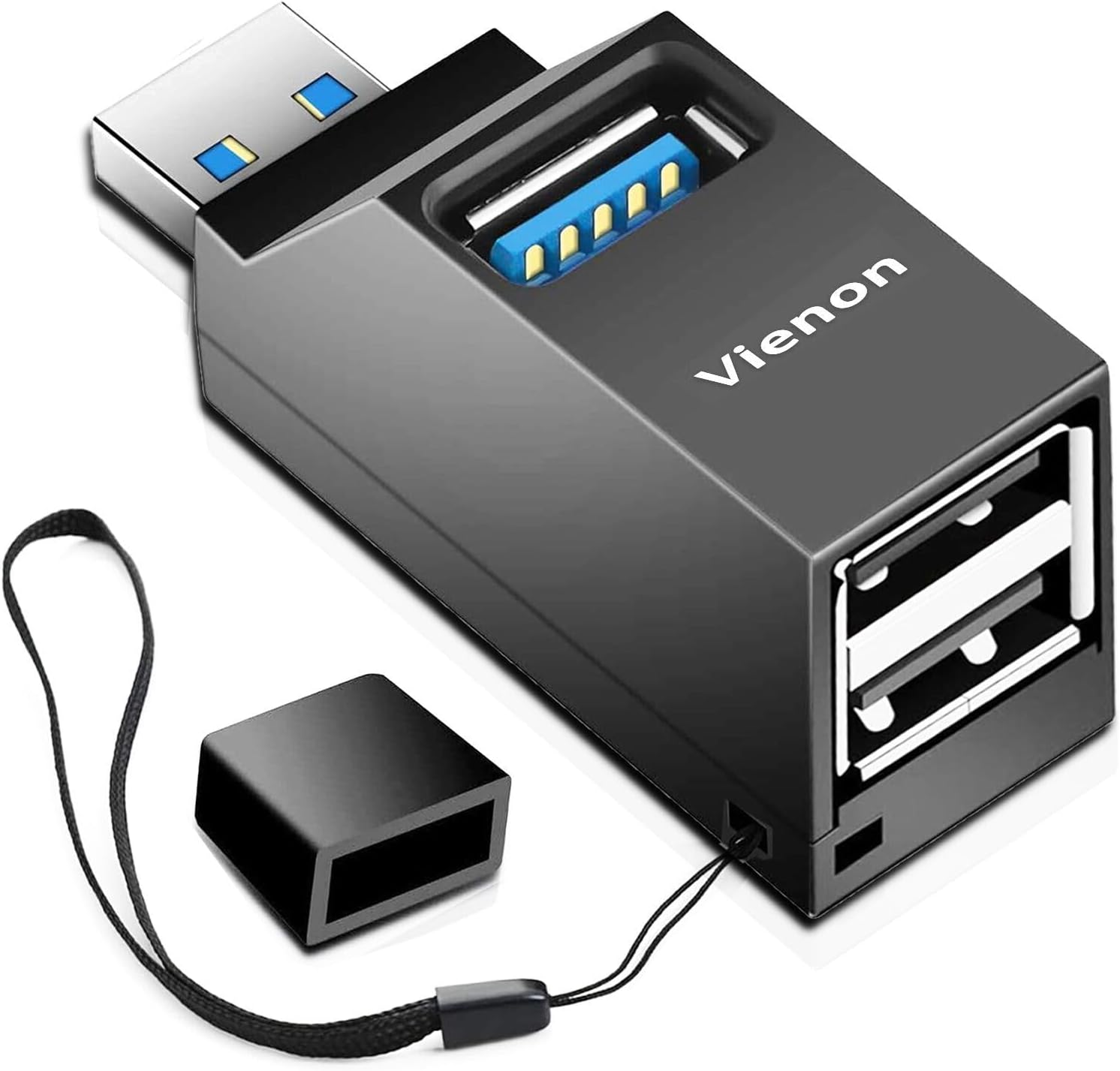 USB 3.0 Hub, VIENON 3-Port Portable USB Expander USB Splitter for Laptop, Car, Mac Pro, iMac, MacBook Air, MacBook Pro, MacBook and More