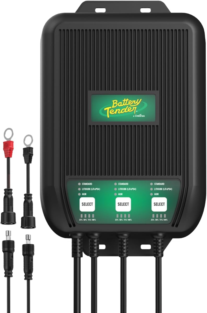 Battery Tender WaveCharge Pro 3 Bank Multibank Charger – 30 AMP (10 AMPs Per Bank) – 12V – Smart Multi Battery Weatherproof Charger and Maintainer – 022-1008-DL-WH