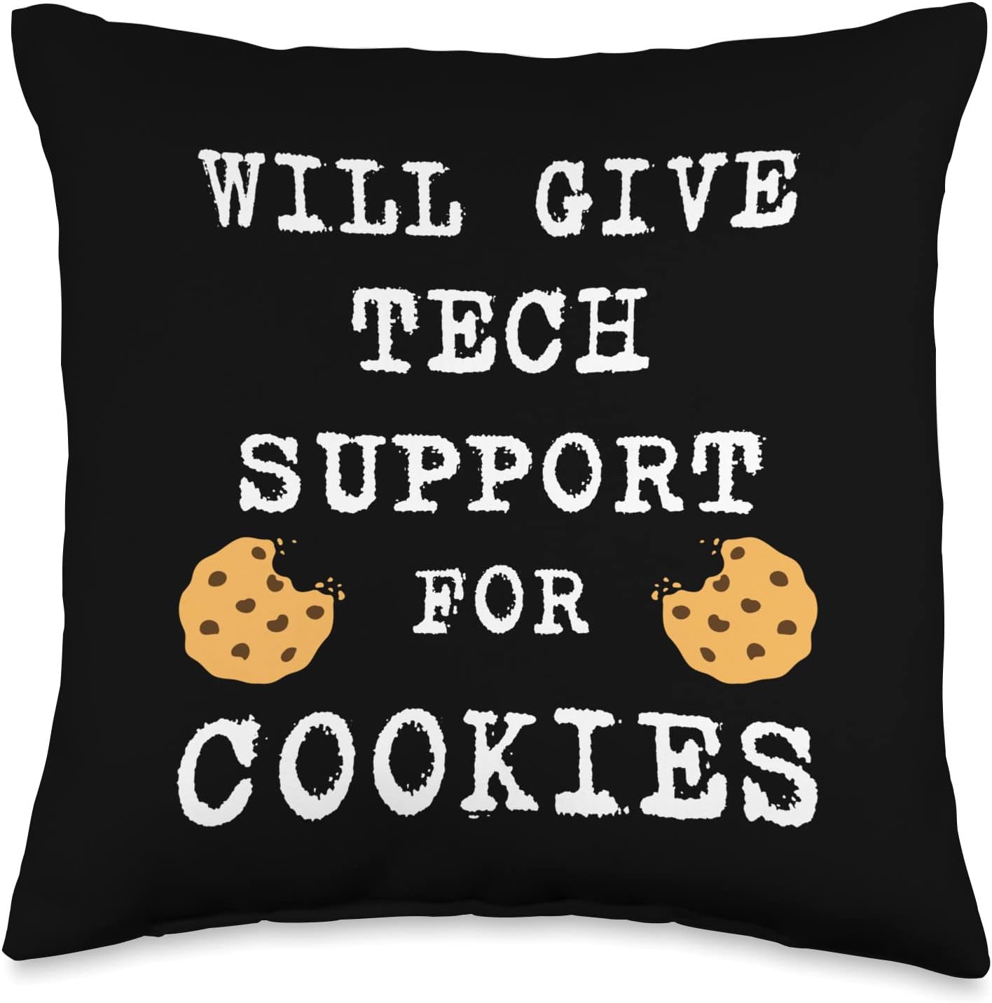 Technical Advice for Cookie Computer Geek Funny Tech Support Throw Pillow, 16×16, Multicolor