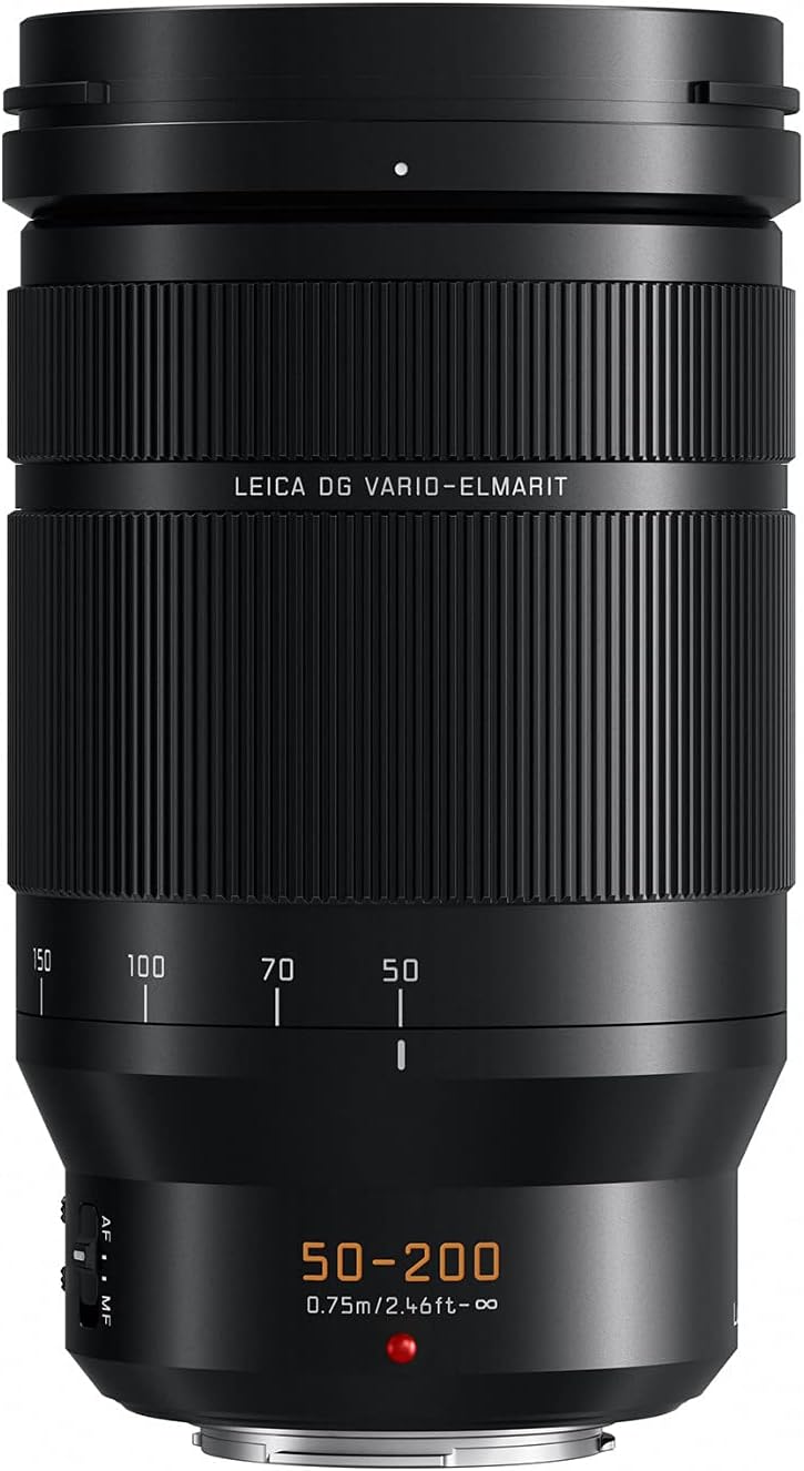 Panasonic LUMIX Professional 50-200mm Camera Lens, G Leica DG Vario-ELMARIT, F2.8-4.0 ASPH, Dual I.S. 2.0 with Power O.I.S, Mirrorless Micro Four Thirds, H-ES50200 (Black)