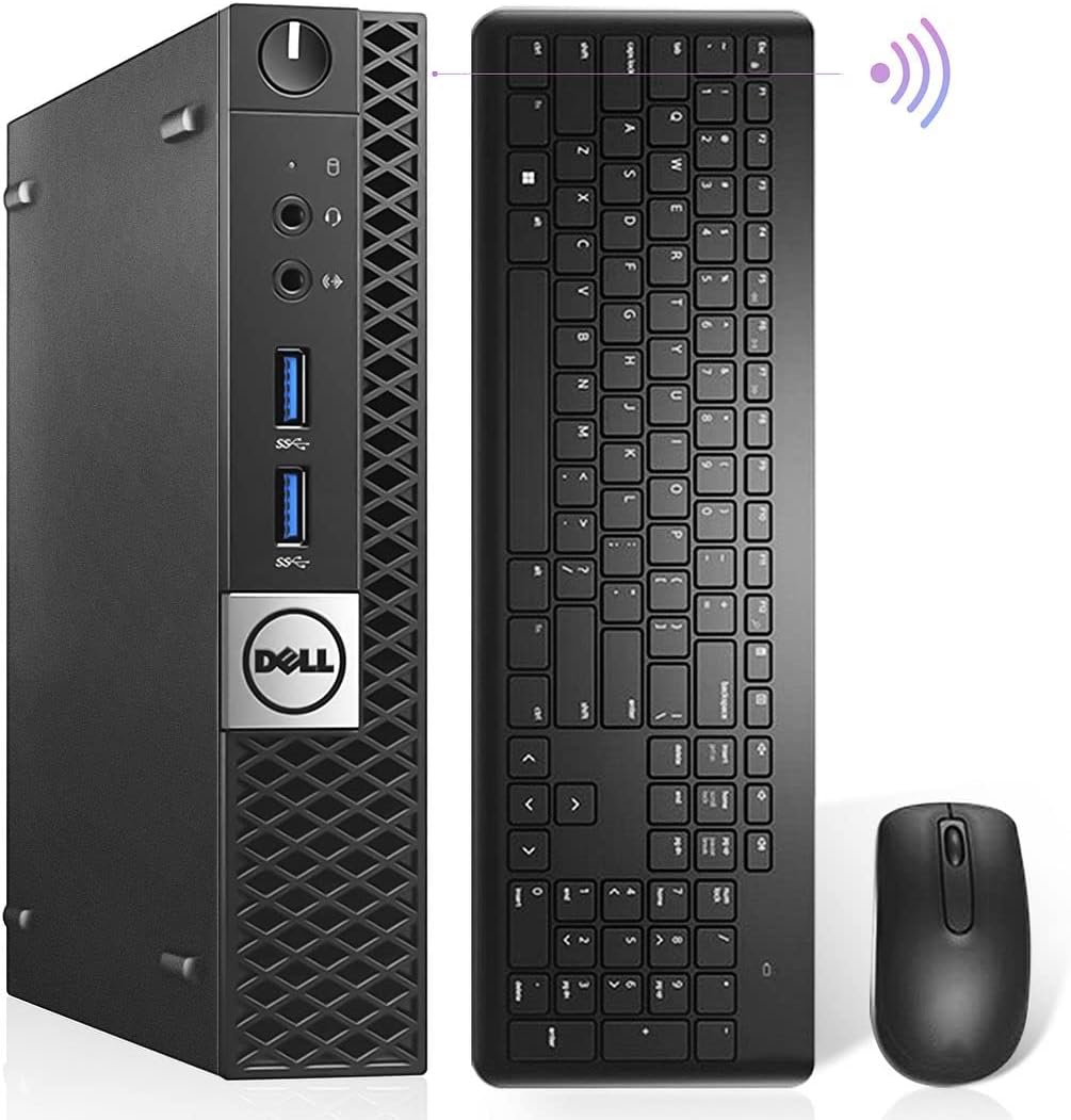 Dell Optiplex 7040 Micro Computer, Intel Core i7-6700T, 32GB RAM, Windows 10 Pro, 2 x 4K Monitor Support, Wifi 6E, Bluetooth 5.2 (Renewed)