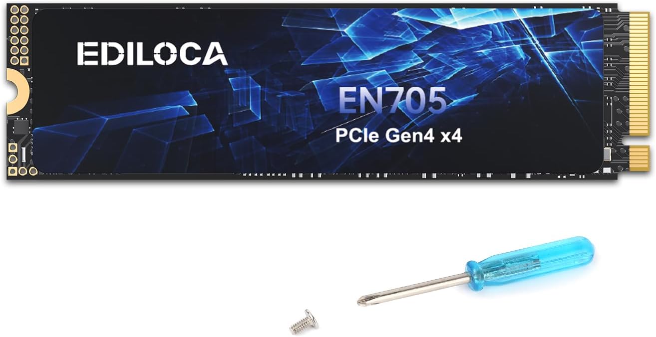 EN705 SSD 2TB PCIe Gen4, NVMe M.2 2280, 3D NAND TLC, Up to 4800MB/s, Internal Solid State Drive, Dynamic SLC Cache, Compatible with PS5、Laptops and PC Desktops