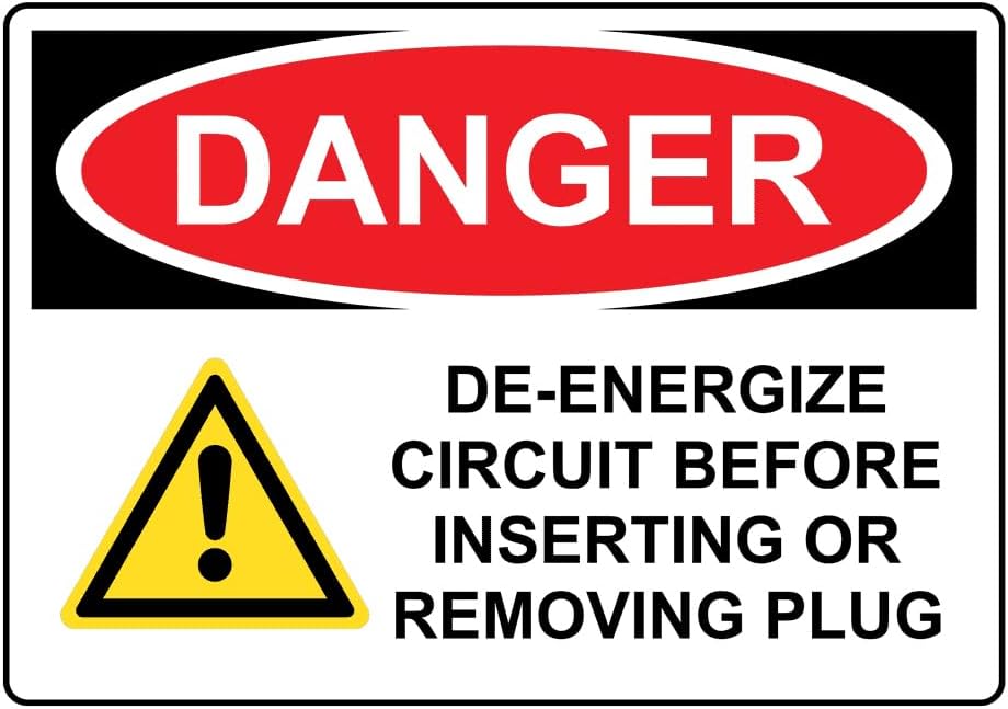 OSHA DANGER De-Energize Circuit Sign With Symbol OSHA Safety Signs Caution Metal Tin Sign 12×16 Inch – Bold, High-Visibility Design for Safety Style 7797