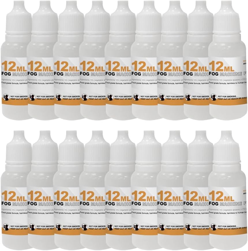 LENSGO Fog Machine Fluid – Vegetable Glycerine & Propylene Glycol Mixed Liquids 216ml (18pcs)