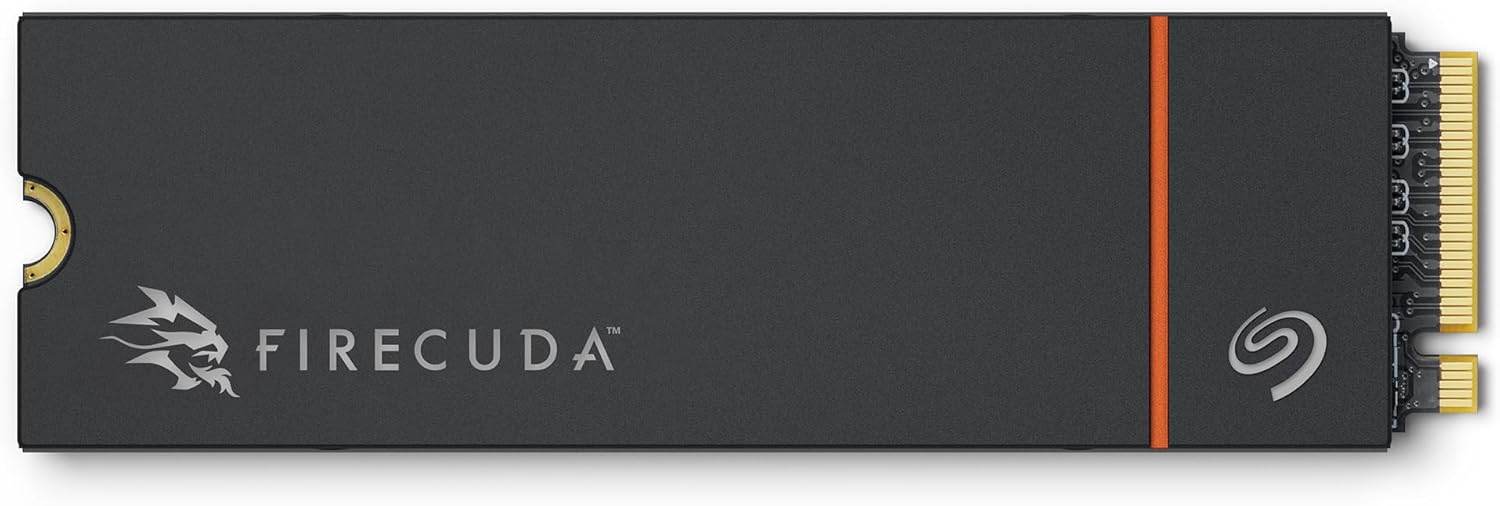 Seagate FireCuda 530R SSD with Heatsink 1TB Internal Solid State Drive – M.2 PCIe Gen4 ×4 NVMe 1.4, speeds up to 7400MB/s, 1100TBW, 1.8M MTBF with Rescue Services (ZP1000GM3A073)