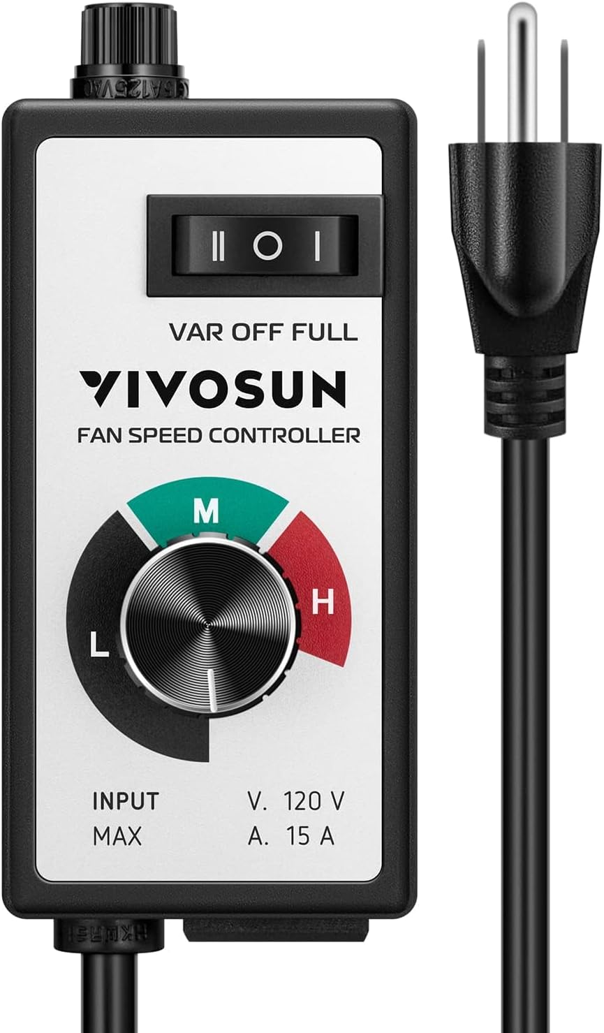 VIVOSUN Variable Fan Speed Controller, Speed Adjuster for Inline Duct Fan in Ventilation System