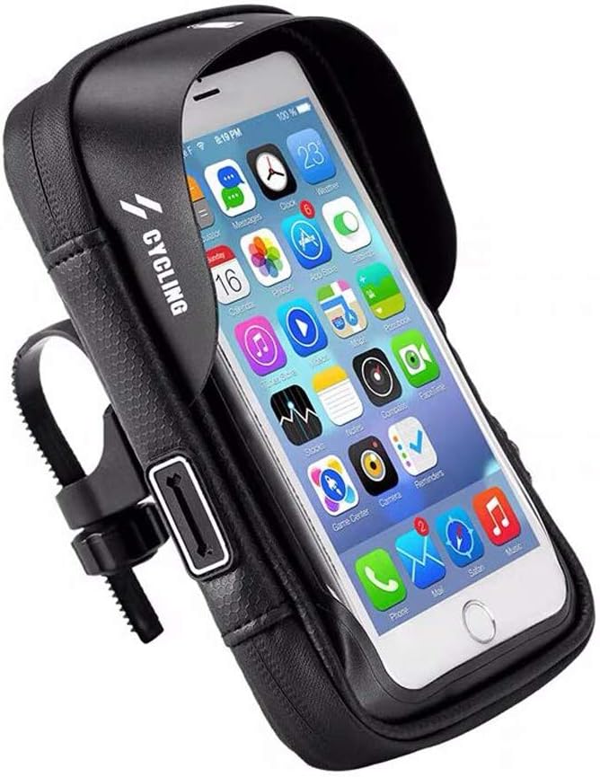 360° Rotatable Bike Phone Mount Bag Waterproof Bicycle Cell Phone Case Holder Touch Screen Handlebar Bag Pouch for iPhone 16 15 14 13 12 XS SE Galaxy S24 S23 S22 S21 S20 S10e Google Pixel 8 7 7a 6a