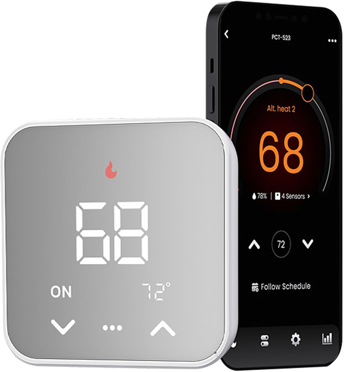 Smart Thermostat for House, WiFi Programmable Thermostat Compatible with Alexa and Google Assistant, Remote Control Tuya/Smart Life, C-Wire Required, Energy Saving,Christamas Gift