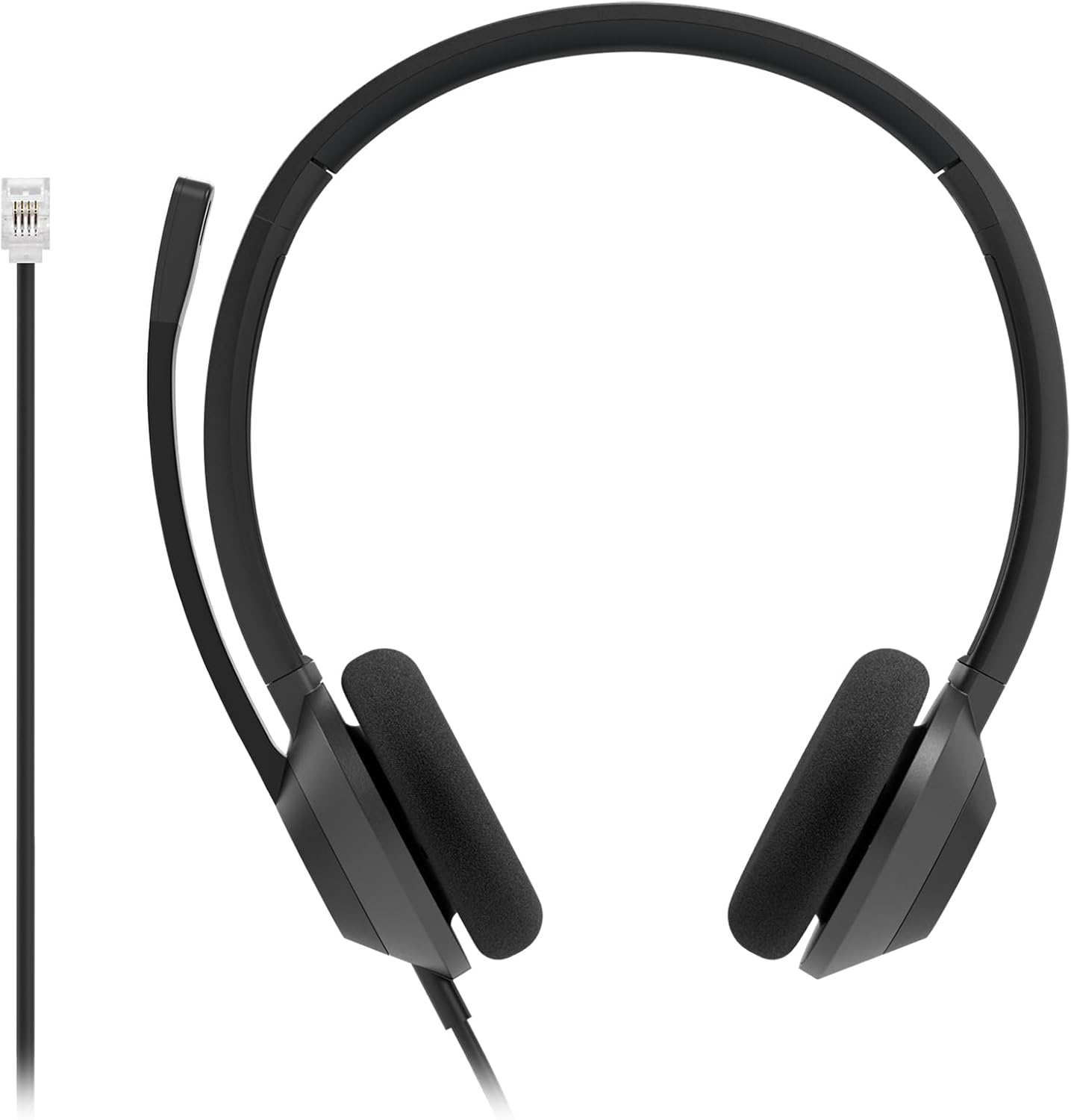 Cisco Headset 322 RJ9, Wired Dual On-Ear Headphones, RJ9 Connection IP Phone, Carbon Black, 2-Year Limited Liability Warranty (HS-W-322-C-RJ9)