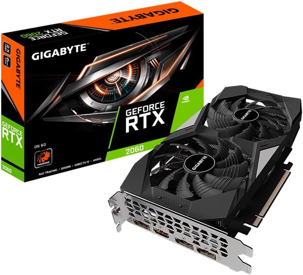 GIGABYTE GeForce RTX 2060 D6 V2 6GB Graphics Card Black