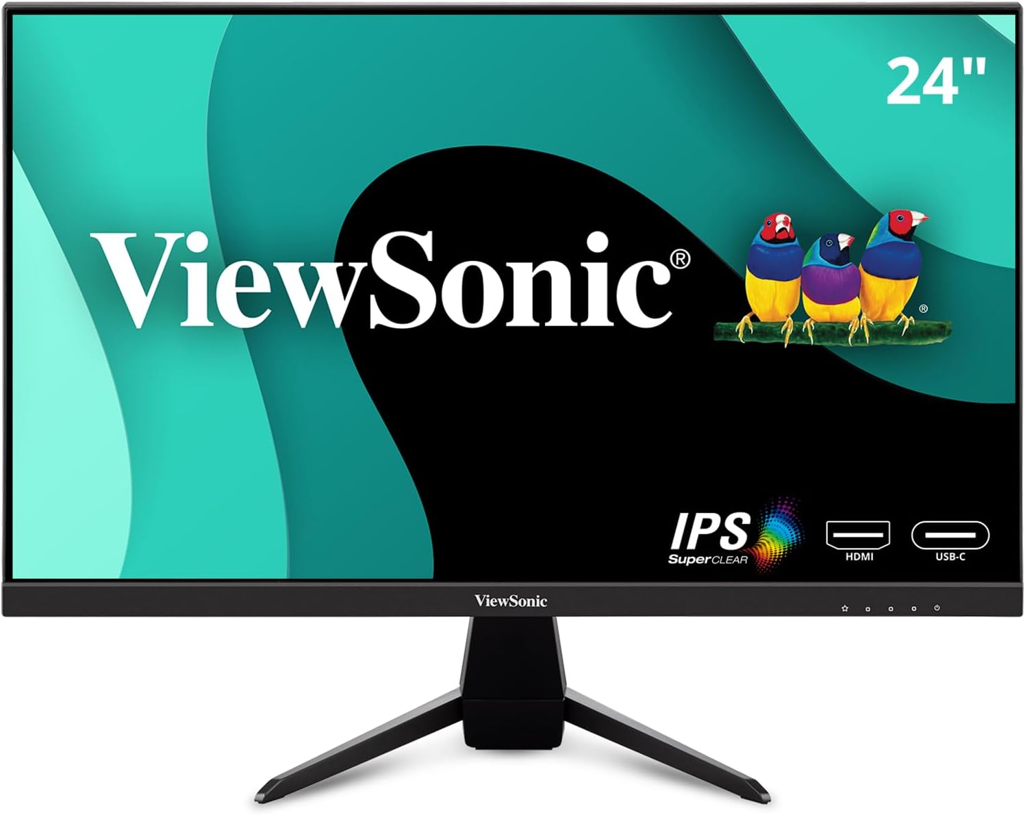 ViewSonic VX2467U 24 Inch 1080p Monitor with 65W USB C, Ultra-Thin Bezels, HDMI, and VGA Input