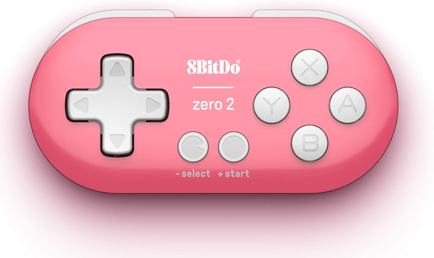 8Bitdo Zero 2 Bluetooth Key Chain Sized Mini Controller for Nintendo Switch, Windows, Android and macOS (Pink Edition)