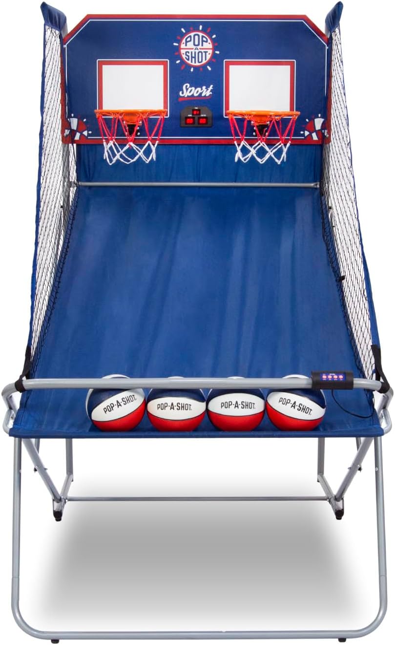 Pop-A-Shot – Dual Shot Sport | Arcade Basketball Fun at Home | Paddle Scoring | 10 Game Modes | 4 Balls | Foldable Storage | for All Players