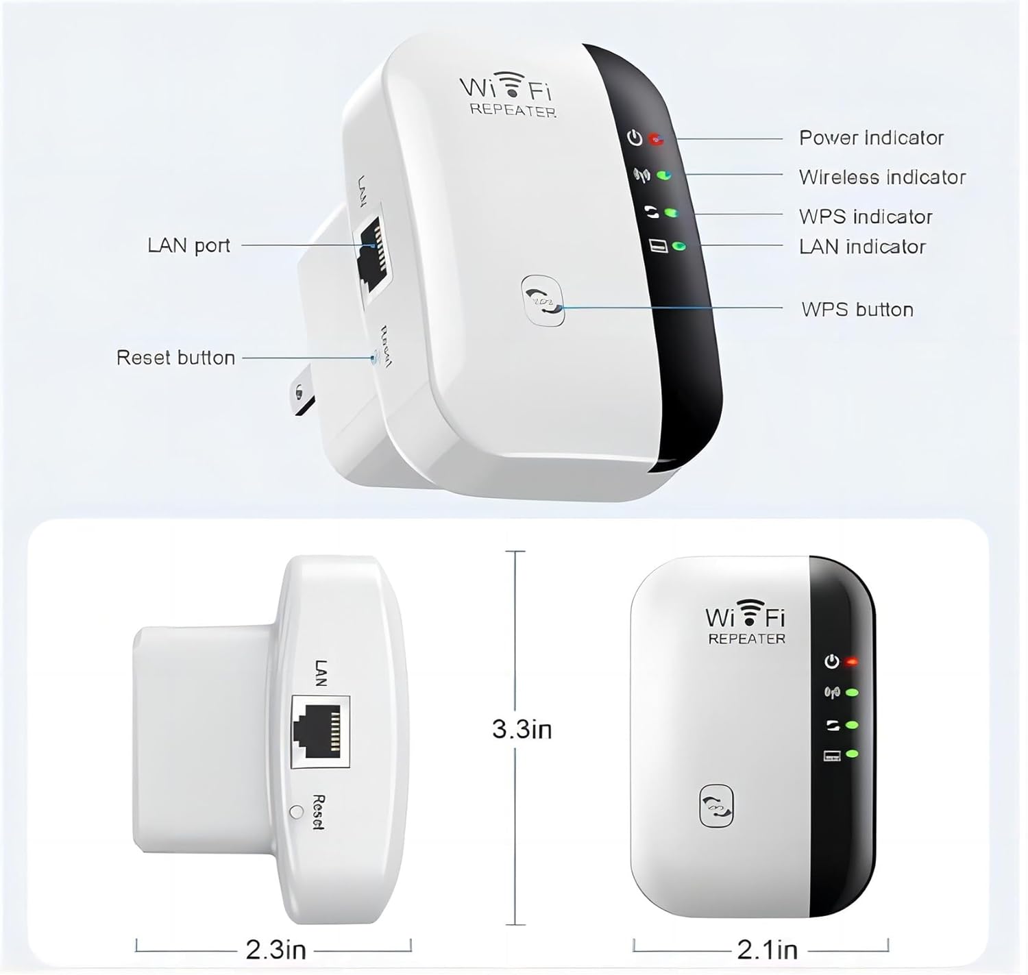 WiFi Extender, WiFi Extenders Signal Booster for Home Up to 5000 sq.ft and 50 Devices, WiFi Range Extender, Wireless Repeater, Long Range Amplifier with Ethernet Port, 1-Tap Setup, Alexa Compatible