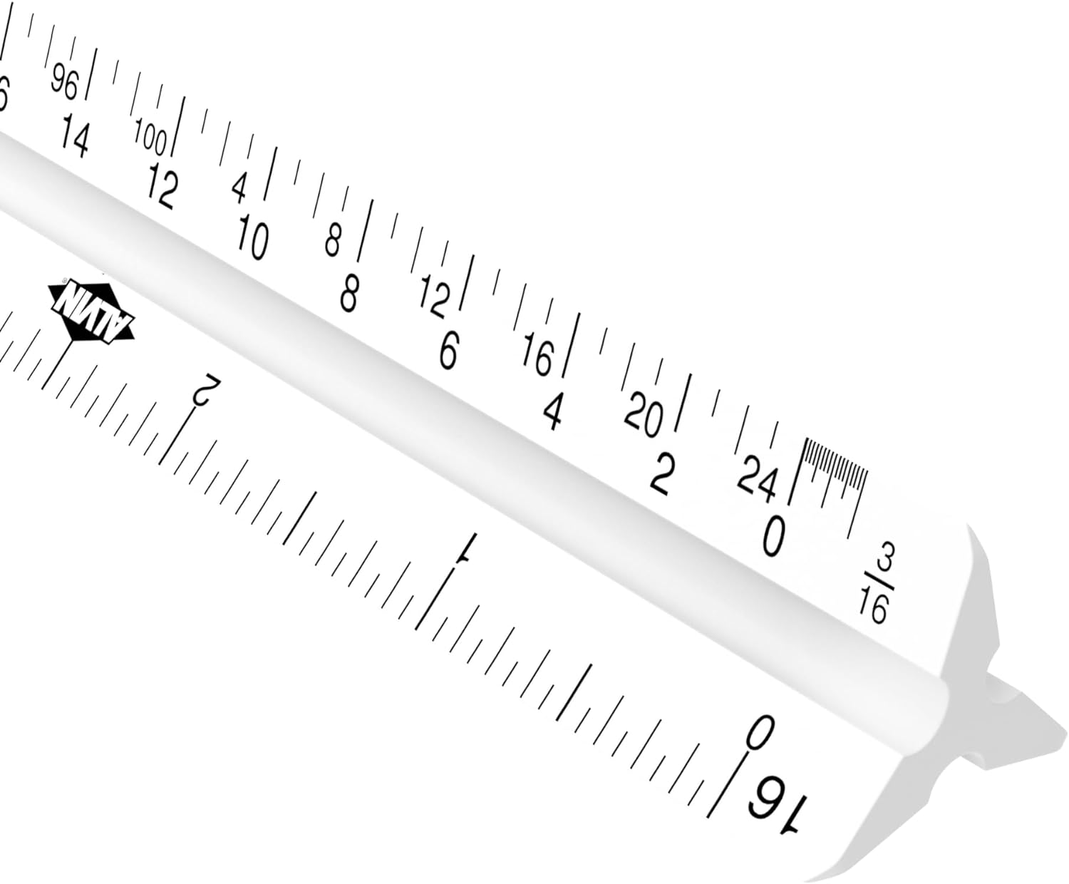 ALVIN Architect Triangular Scale Ruler 12″ Model 110P White with Black Graduations, Architecture and Drafting Tool for Students, Hobbyists and Professionals – 12 inches