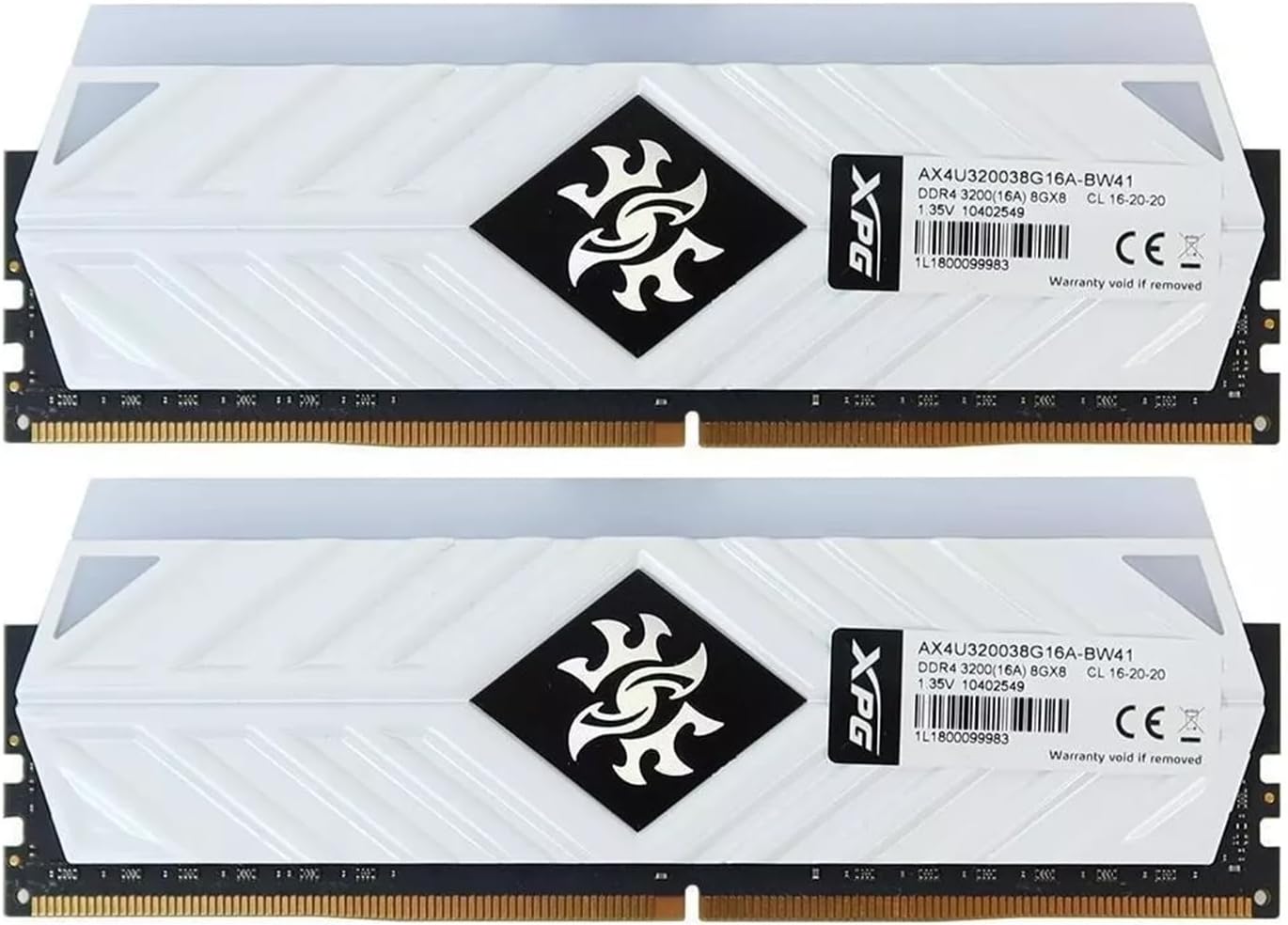 XPG SPECTRIX D41 16GB (2x8GB) DDR4 3200MHz RGB Desktop RAM (AX4U320038G16A-BW41)