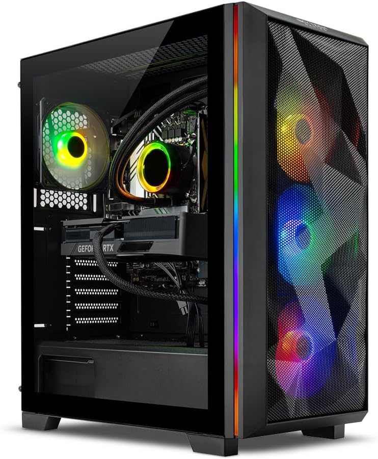 Skytech Gaming Skytech Chronos Gaming PC Desktop – Intel Core i7 13700F 2.1 GHz, NVIDIA RTX 4060 Ti, 1TB NVME SSD, 32GB DDR5 RAM RGB, 650W Gold PSU, 360mm AIO, 11AC Wi-Fi, Windows 11 Home 64-bit