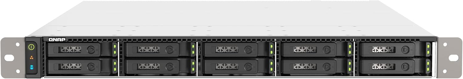 QNAP TS-h1090FU-7302P-128G-US 10 Bay Dual-Processor 1U rackmount U.2/U.3 NVMe All-Flash NAS Built for Latency-Sensitive File Servers, virtualized workloads, Data Centers, and 4K/8K Streams