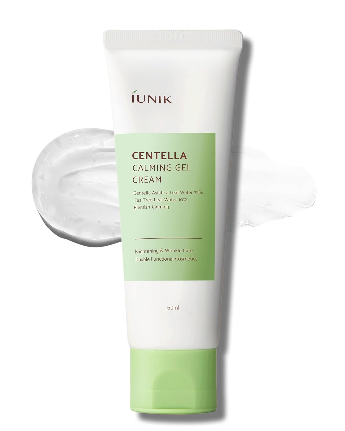 IUNIK Centella 70% Calming Gel Cream Vegan Non-Sticky Moisturizing Blemish Care w/Centella Asiatica Tea Tree 10% Soothes Acne Rosacea Oily & Sensitive Skin Korean Skincare