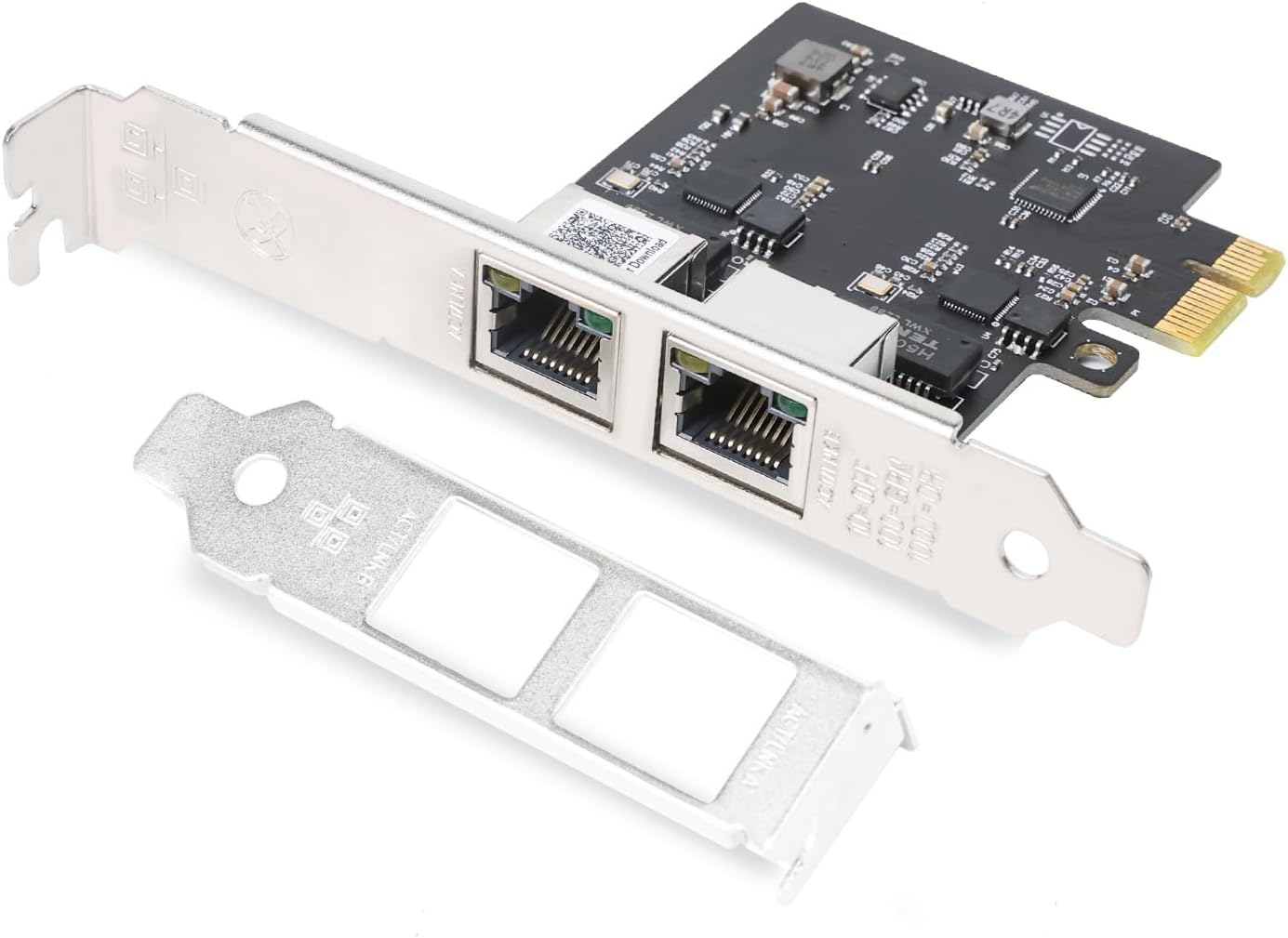 2.5Gbase-T PCIE NIC with Realtek RTL8125 Chip, Dual RJ45 Port 2500/1000/100 Mbps Network Adapter, PCIe X1,Ethernet Card for Windows/Windows Server/Linux