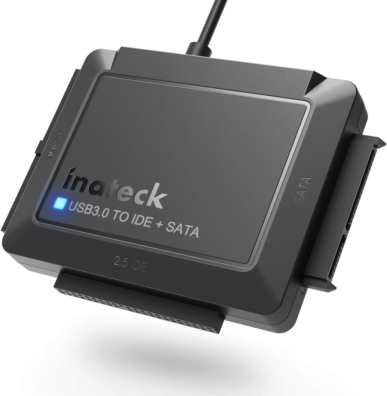 Inateck USB 3.0 to IDE/SATA External Hard Drive Reader Applicable to 2.5″/3.5″ HDD/SSD, with 12V/2A Power Supply, SA03001