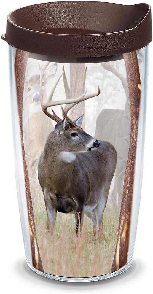 Tervis Deer Trio Made in USA Double Walled Insulated Tumbler Travel Cup Keeps Drinks Cold & Hot, 16oz, Classic