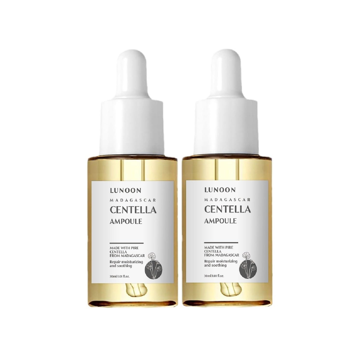 2 Pcs Centella Asiatica Ampoule Facial Serum，Soothing Care Hypoallergenic Hydrating Centella Asiatica Extract Face Serum.(60ML)