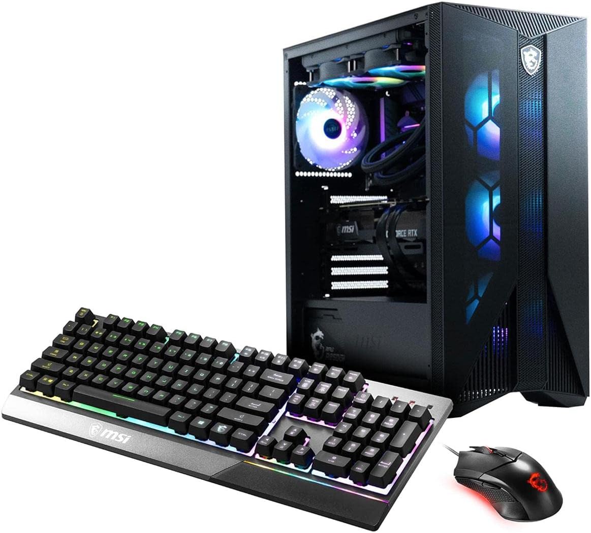 MSI Aegis RS (Tower) Gaming Desktop, Intel Core i7-12700KF, GeForce RTX 3070 Ti, 16GB Memory (Dual-CHL), 1TB SSD, WiFi 6E, Liquid Cooling, USB Type-C, VR-Ready, Windows 11 Home (12TE-284US)