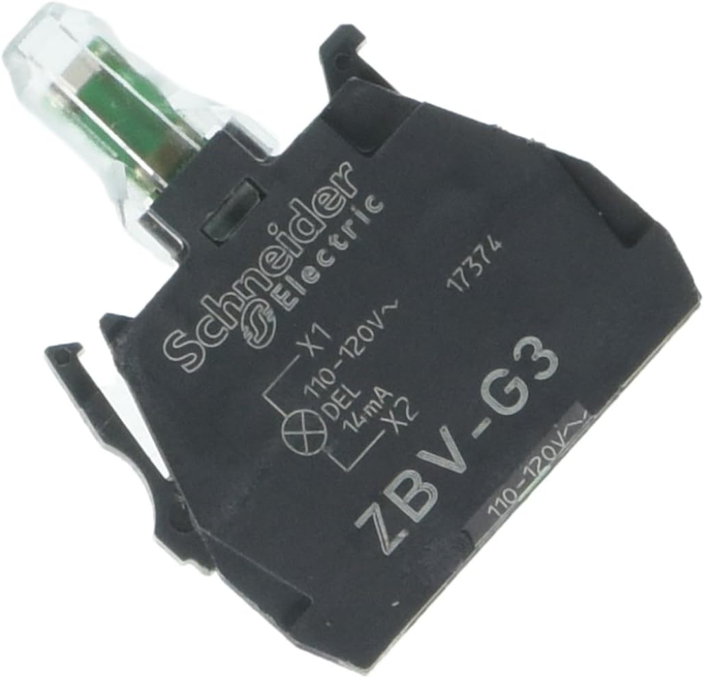 SCHNEIDER ELECTRIC ZBVG3 Push Button Light Module 22Mm 110-120-Vac X B4, Black