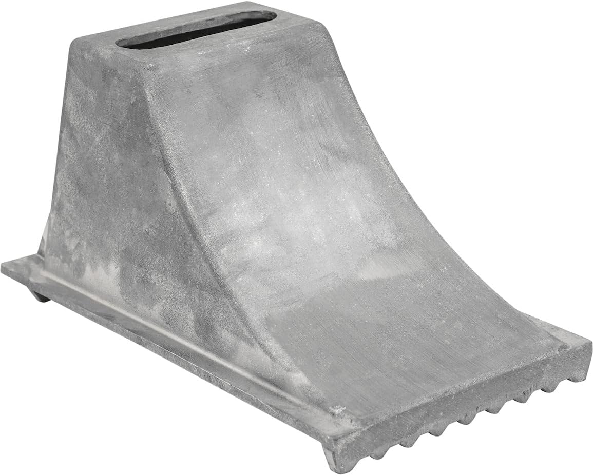 Buyers Products Company WC1588 Aluminum Wheel, 8.5 x 15 x 8.25 Inch, Steep Slope Chock for Tractors, Trailers and Vehicle Maintenance and Storage, Includes Extra Strength Rugged Teeth, Silver