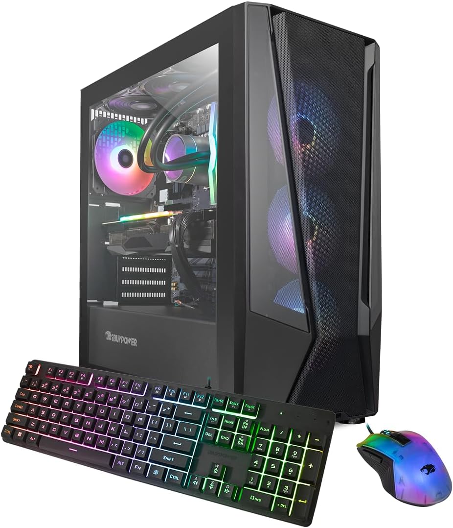 iBUYPOWER TraceMesh Gaming PC Computer Desktop TraceMeshI7N4601 (Intel Core i7 13700F, RTX 4060 8GB, 32 GB DDR5 5200 Mhz RGB (16 x 2), 1TB NVMe SSD, Windows 11 Home)