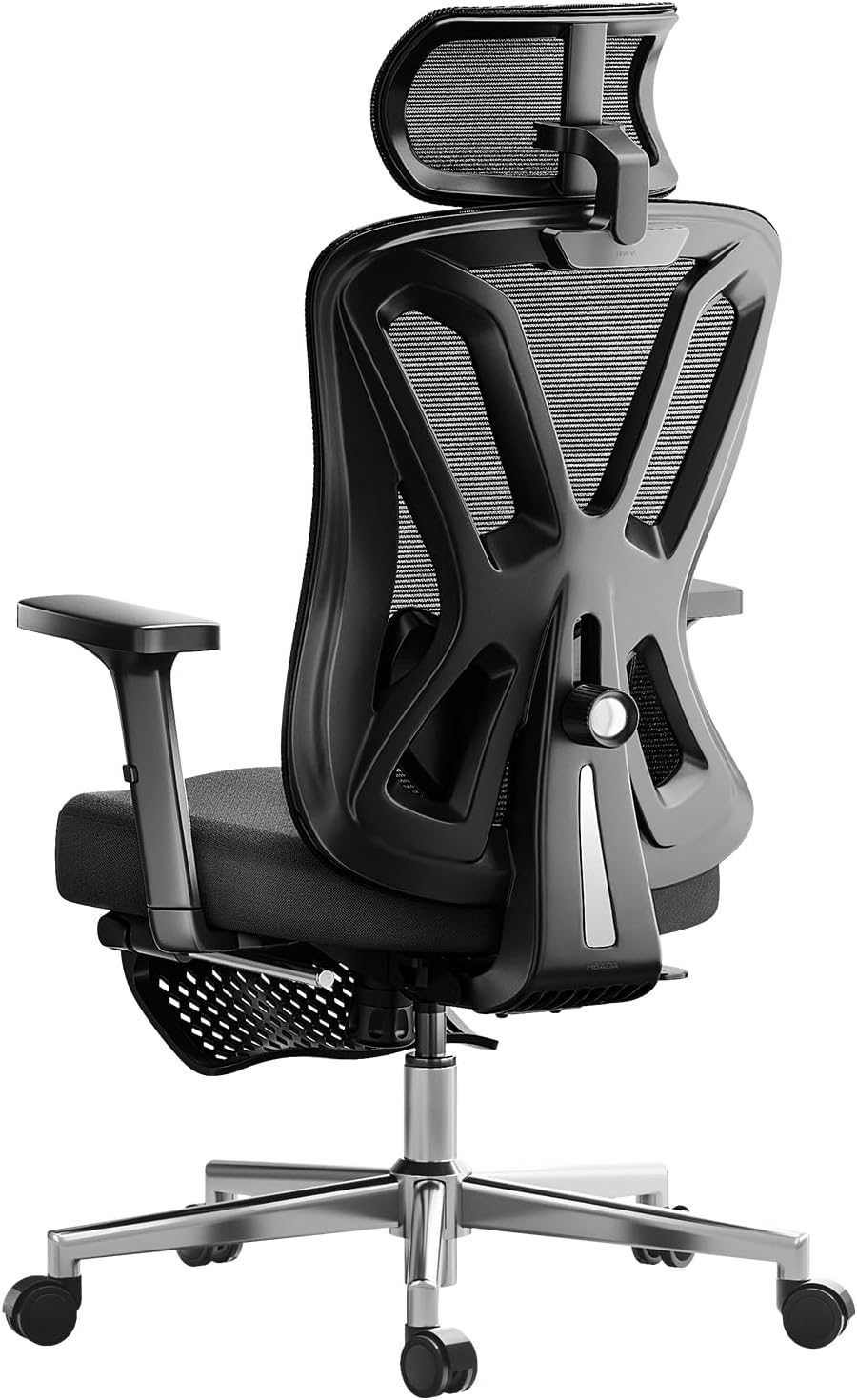 Hbada P5 Ergonomic Office Chair, Desk Chair with Adjustable Lumbar Support and Height, Comfortable Mesh Computer Chair with Footrest 2D Headrest, Swivel Tilt Function Black