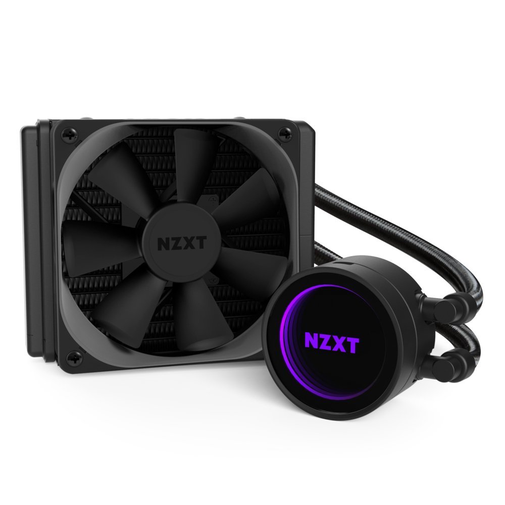 NZXT Kraken M22 120mm – RL-KRM22-01 – AIO RGB CPU Liquid Cooler – CAM-Powered – Infinity Mirror Design – Reinforced Extended Tubing – Aer P120mm PWM Radiator Fan (Included) Black