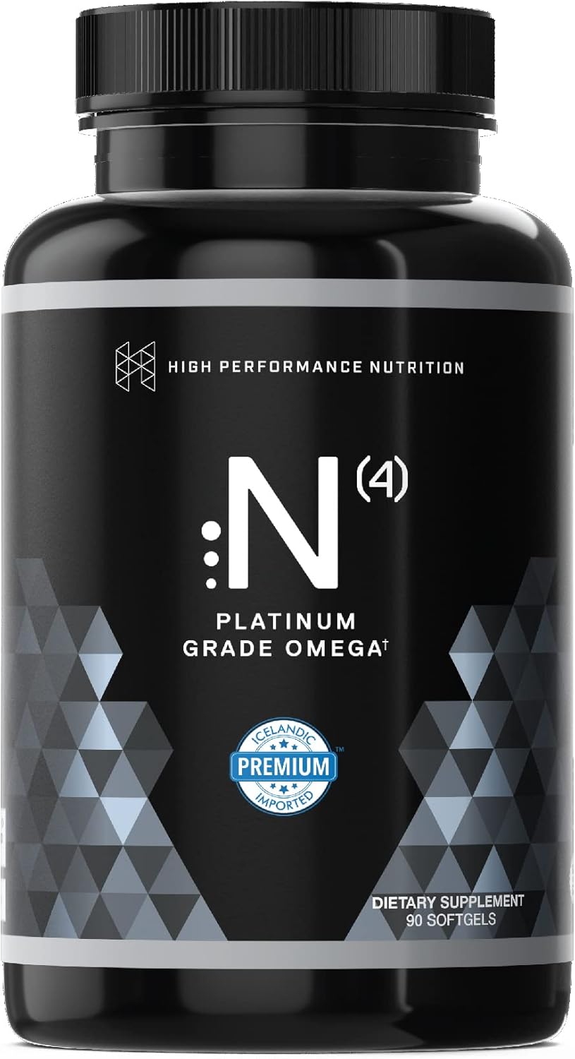 HPN N(4) Icelandic Omega-3 Fish Oil, 3,000 mg DHA & EPA | Increase Muscle Growth, Joint, and Brain Health | No Heavy Metals or Toxins | 90 Softgel Capsules