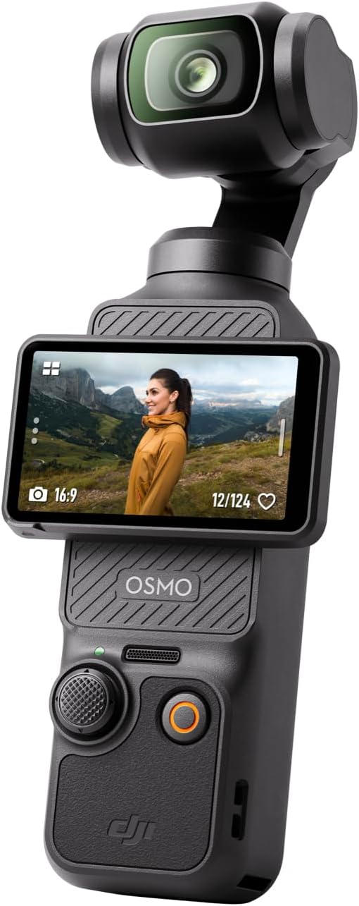 DJI Osmo Pocket 3, Vlogging Camera with 1” CMOS & 4K/120fps Video, 3-Axis Stabilization, Fast Focusing, Face/Object Tracking, 2″ Rotatable Touchscreen, Digital Camera for Photography, YouTube