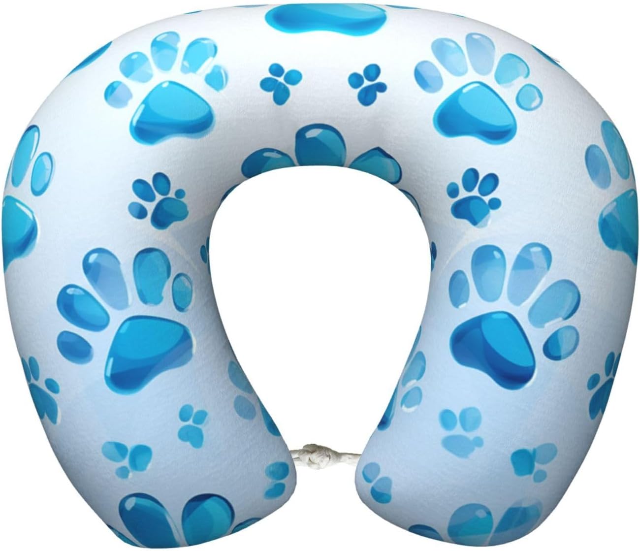 Neck Pillow U Shape Travel Pillow Comfortable Memory Foam Airplane Pillow for Head Support Blue Paw Print Travel Neck Pillows for Sleeping Support Pillow for Camping Trains Self-Driving Cars Office