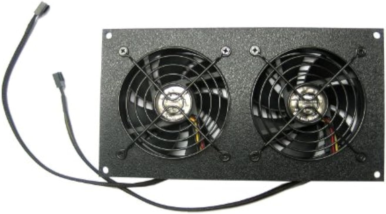 Coolerguys Pre-Set Thermal Controlled Cooling Kits for Cabinets, AV, and Components (Dual 92mm, Thermal Plastic)