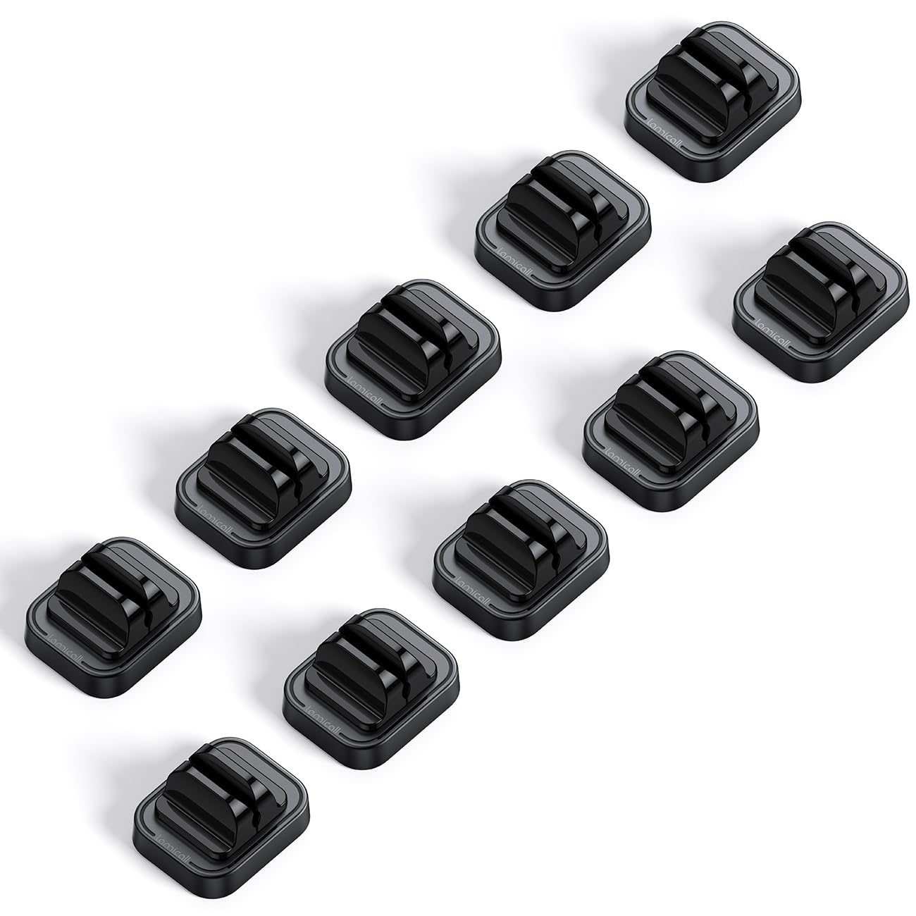 10Pack [Spring Fixed] Cord Holder Clips, Cord Organizer for Desk – Lamicall Adjustable Cord Holder Clips Cable Management, Phone Charger Cord Holder, Wall Car Desktop Nightstand Wire Cord Organizer