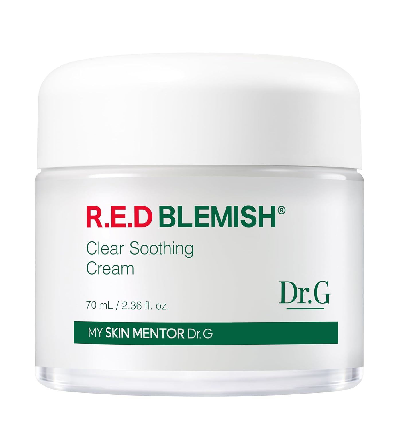 Dr.G Red Blemish Clear Soothing Cream, 70ml – Moisturizing Recovery Cream for Sensitive Acne-Prone Skin; Cica Soothing Moisturizer, Korean Skin Care, Korean Skincare, Kbeauty, K Beauty, Korean Beauty