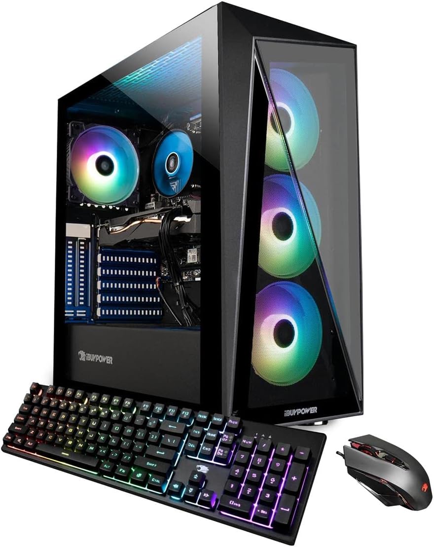 iBUYPOWER Pro Gaming PC Computer Desktop – SlateMR 1004 (Intel Core i3-10105F 3.7GHz, Nvidia GeForce GTX 1650 4 GB, 8GB DDR4, 480 GB SSD, RGB Fans, WiFi Ready, Windows 11 Home)