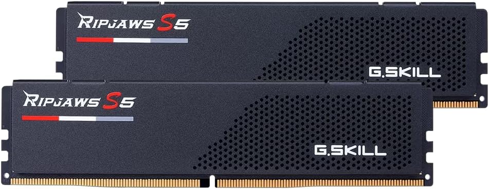 G.SKILL Ripjaws S5 Series (Intel XMP 3.0) DDR5 RAM 64GB (2x32GB) 6800MT/s CL34-45-45-108 1.40V Desktop Computer Memory UDIMM – Matte Black (F5-6800J3445G32GX2-RS5K)