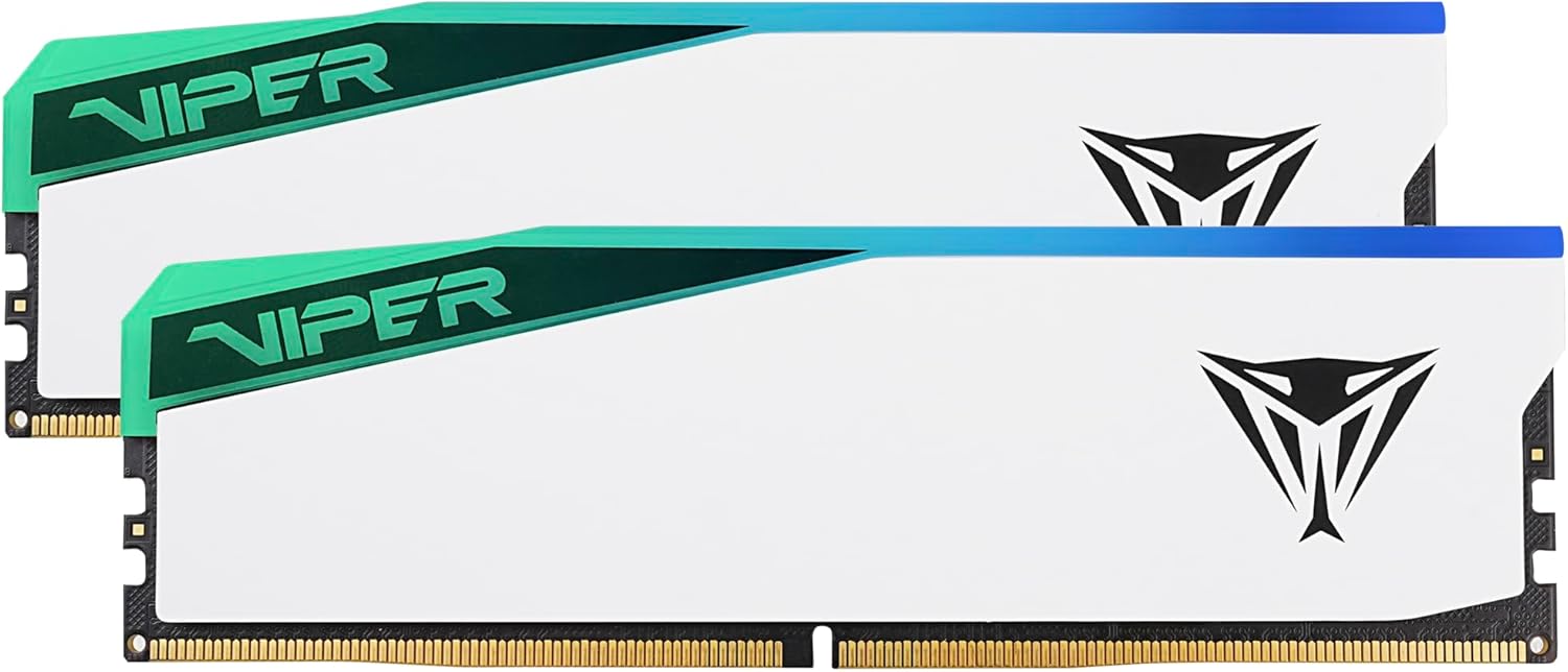 Patriot Viper Elite 5 RGB DDR5 RAM 32GB (2X16GB) 6000MT/s CL30 UDIMM Desktop Gaming Memory Kit – PVER532G60C30KW